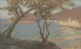 Albert J. Hanson, View Through The Trees, oil on board