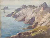 Pointe du Raz, Brittany by Arthur Streeton, oil on canvasboard, sold Mar 2017
