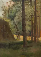 Sunlit Glen by Richard Godfrey Rivers, 1906, oil on panel, sold Mar 2017