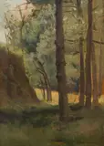 Richard Godfrey Rivers, Sunlit Glen, 1906, oil on panel