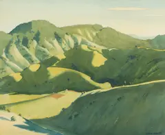 Kenneth Robertson Macqueen, Afternoon in the Nambour Hills, watercolour