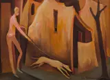 Bill Coleman, Street Scene, oil on canvasboard