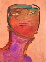 Portrait Study V by Anne Hall, oil on composition board, sold Oct 2016
