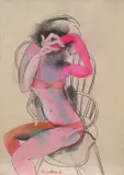 Anne Hall, Woman Seated in Chair, 1978, pastel on paper