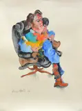 Anne Hall, Portrait of A Man Sitting (Possibly John Perceval)