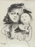 Anne Hall, Portrait of A Woman Holding A Baby