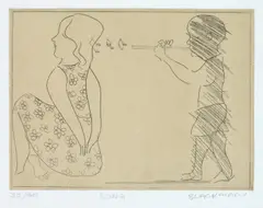 Song by Charles Blackman, etching, sold Oct 2016