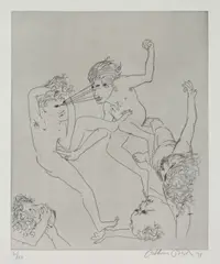 18th Century Story by Arthur Boyd, 1971, etching, sold Oct 2016