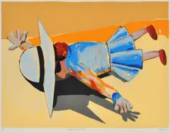 Fallen School Girl by Charles Blackman, screenprint, sold Oct 2016