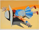 Fallen School Girl by Charles Blackman, screenprint, sold Oct 2016