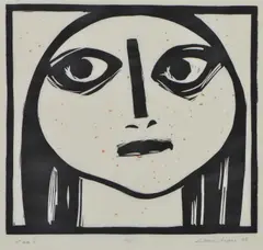 Noel Counihan, Face I, 1978, linocut