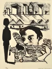 Model Airplane by Charles Blackman, lithograph, sold Oct 2016