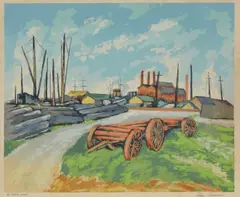 By South Wharf by Alan Sumner, screenprint, sold Oct 2016