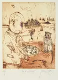 John Olsen, The Gourmet, 2003, etching