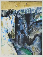 Waterfall by Fred Williams, lithograph, sold Oct 2016