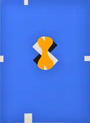 Harlequin Blue Ground by Robert Jacks, screenprint, sold Oct 2016