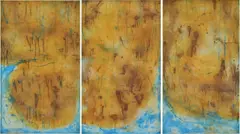 David Rankin, Coastal Sandstone, 1985, coloured etching (triptych)