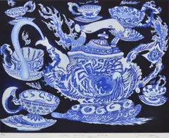 George Gittoes, The Melting Pot, coloured etching