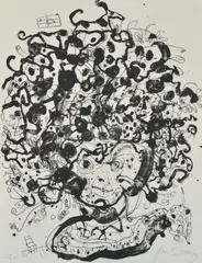 John Olsen, Portrait of Brett Whiteley, 1979, lithograph