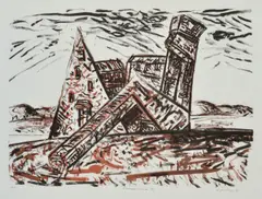 Dream Home by Jan Senbergs, 1985, lithograph, sold Oct 2016