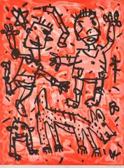 Dog by David Larwill, 2006, etching, sold Oct 2016