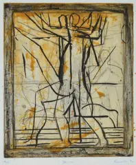 Dancer by Graham Fransella, 1990, etching, sold Oct 2016