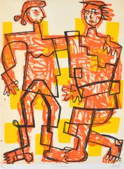 Embrace by Mark Schaller, 2006, etching, sold Oct 2016