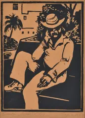 John Taylor, Siesta Mexico, 2000, linocut
