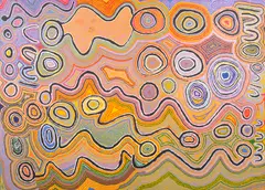 Mina Mina by Judy Watson Napangardi, 2003, acrylic on canvas, sold Feb 2017