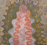Pansy Napangardi, Water Dreaming, 1988, acrylic on linen