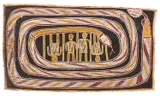 Paddy Dhatangu, Wagilag Sisters, natural earth pigments on eucalyptus bark