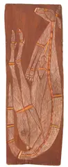 Dick Barinbungung, Kangaroo, natural earth pigments on eucalyptus bark