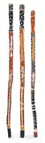 Three Balangjangalang Spirit Figures by Paddy Fordham Wainburranga, natural earth pigments, straw, and carved wood, sold Feb 2017
