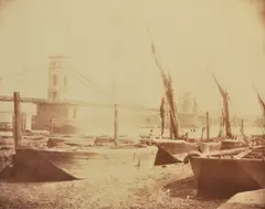 William Henry Fox Talbot, The Hungerford Suspension Bridge, 1842, calotype salt print