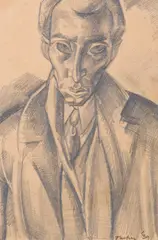 Self Portrait by Albert Tucker, 1939, pencil, sold Nov 2016