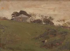 Landscape by Percy Lindsay, oil on canvas-board, sold Nov 2016