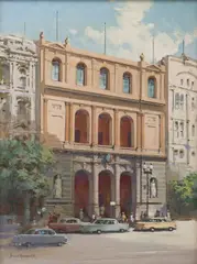 James Northfield, Bank Building, c.1960, oil on board