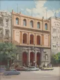 James Northfield, Bank Building, c.1960, oil on board
