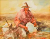 The Panner, Palmer River, Cape York, QLD by Hugh Sawrey, oil on board, sold Nov 2016