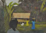 Village Madang by Ray Crooke, oil on board, sold Nov 2016