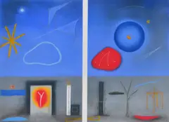 Peter D. Cole, Southern Sky, 1988, pastel on paper (diptych)