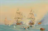 Harold Wyllie, The Battle of Barfleur, oil on canvas