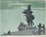 Ethleen Palmer, The Homestead, 1937, linocut 6/50