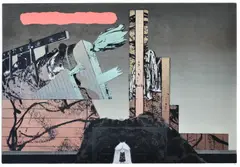 Stuctures, Clouds by Jan Senbergs, screenprint 3/25, sold Aug 2016