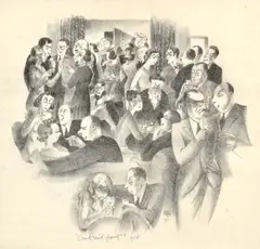 Cocktail Party by Frank Hinder, lithograph 4/18, sold Aug 2016