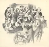 Frank Hinder, Cocktail Party, lithograph 4/18