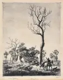 Lionel Lindsay, Departure, etching