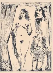 Illustration for La Celestine by Pablo Picasso, sugar lift aquatint, sold Aug 2016