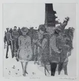 Ian Armstrong, Betting Ring, 1973, etching 1/15