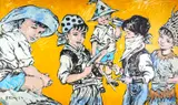 David Bromley, Real Pirates I, acrylic on canvas